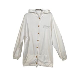 Vintage 90s BOCA AUTHENTIC Oversized White Cotton Hoodie Sweatshirt OS XXL